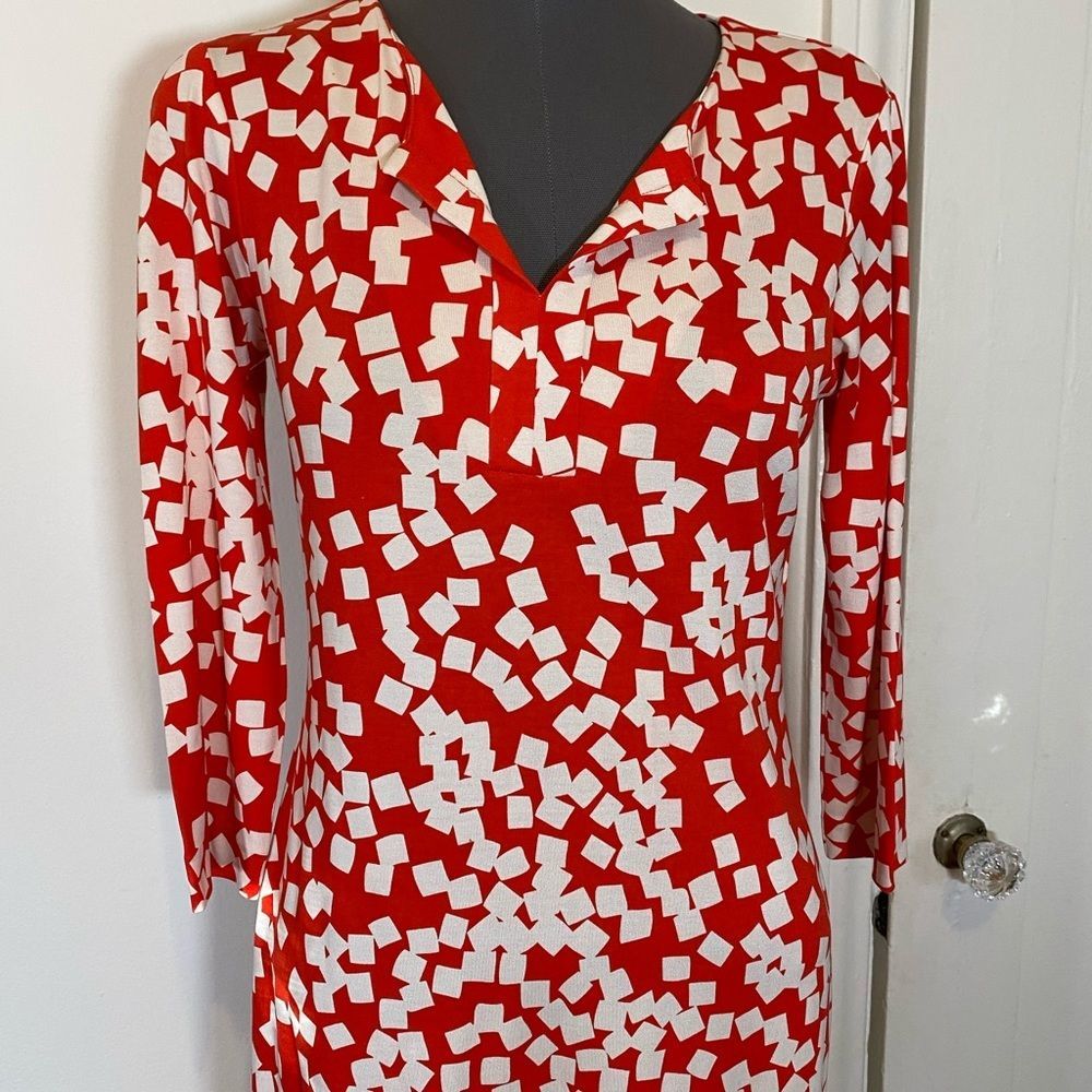 DvF mini shift dress silk 3/4 sleeves 4 - Picture 7 of 7